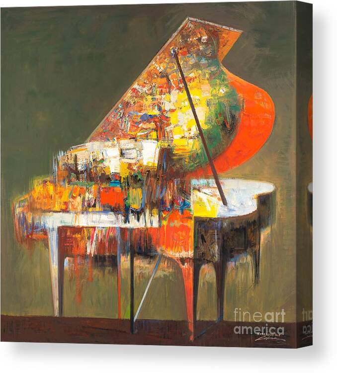 Piano Canvas Print featuring the painting piano No.22-Classical music by Zheng Li
