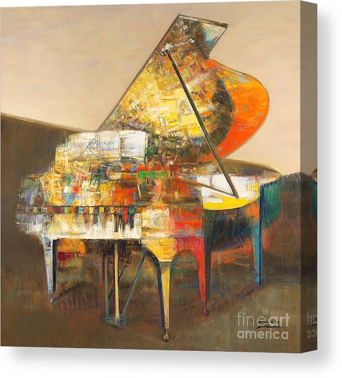 Piano Canvas Print featuring the painting piano No.25- by Zheng Li