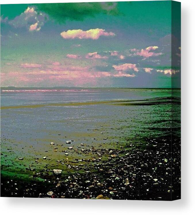 Pebbles Canvas Print featuring the photograph •pink Clouds/beach•

#pink #beach by Candy Floss Happy