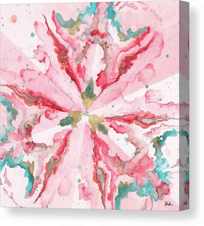 Constellation Canvas Print featuring the painting Pink Constelllation Square by Patricia Pinto