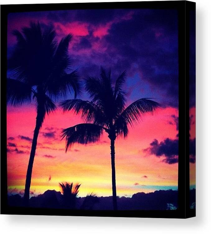 Hawai'i Canvas Print featuring the photograph Pink Maui Skies by Mary Kukana Cajski