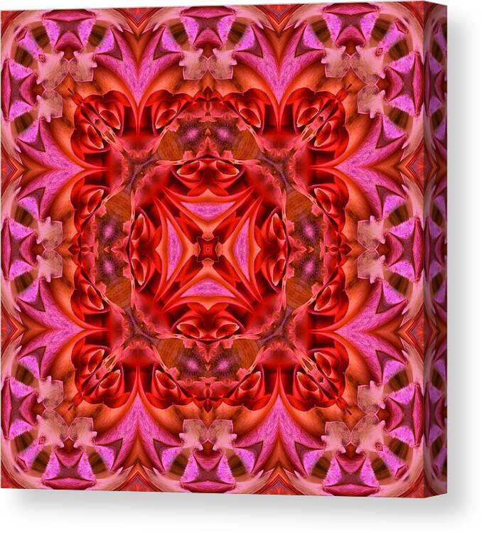 Kaleidoscope Canvas Print featuring the digital art Pink Perfection No 3 by Charmaine Zoe