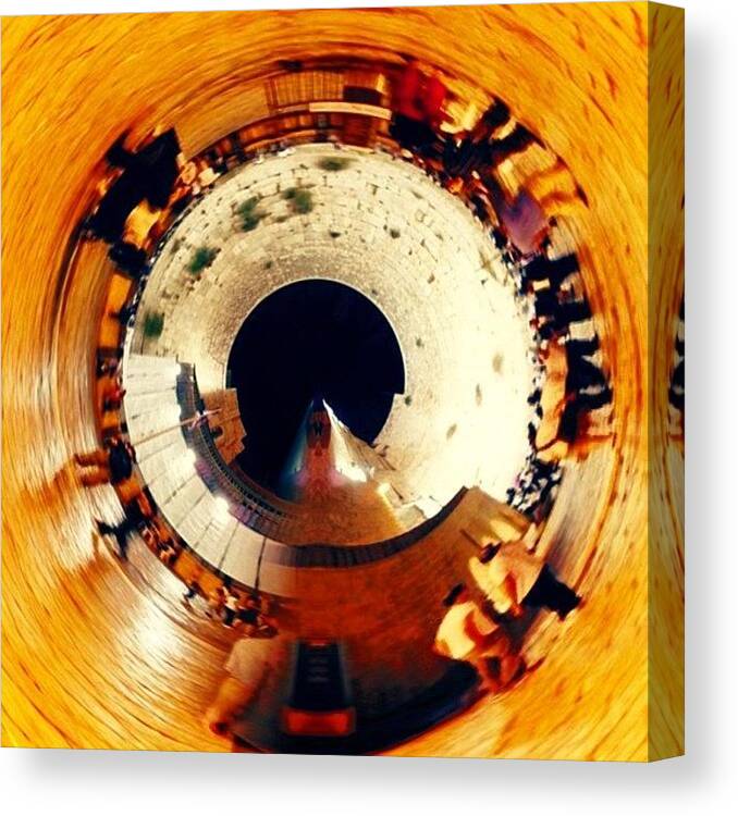 Beithamikdash Canvas Print featuring the photograph #planet #hole #cotel #kotel #wall by Eli Portman