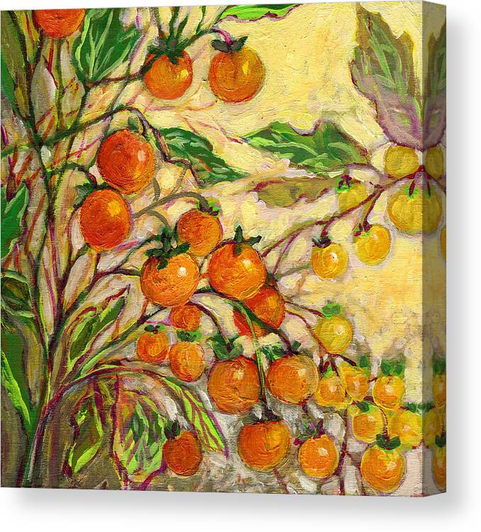Tomato Canvas Print featuring the painting Plein Air Garden Series No 15 by Jennifer Lommers