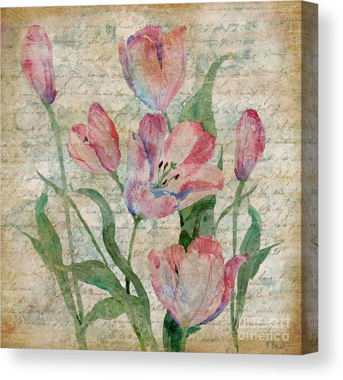 Watercolor Canvas Print featuring the painting Poetic Garden II by Paul Brent