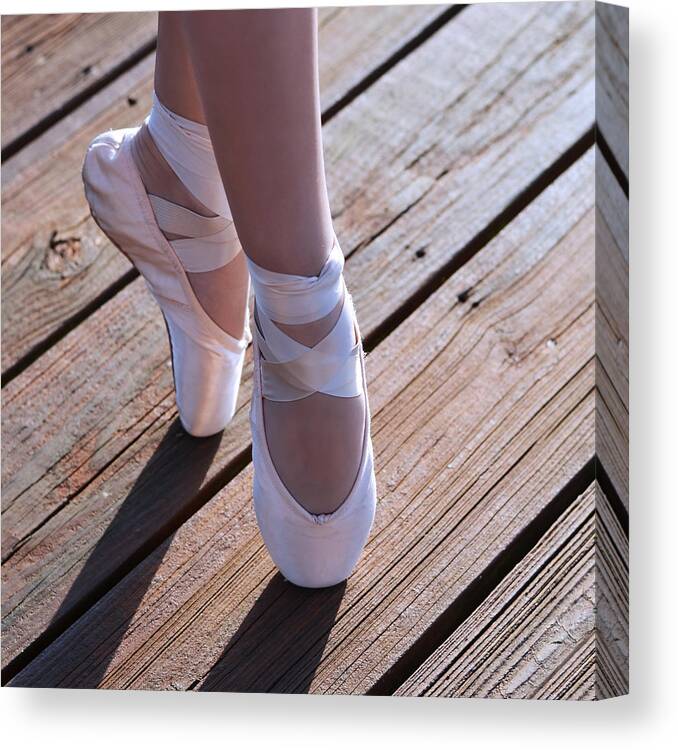 Pointe Shoes Canvas Print featuring the photograph Pointe Shoes by Laura Fasulo