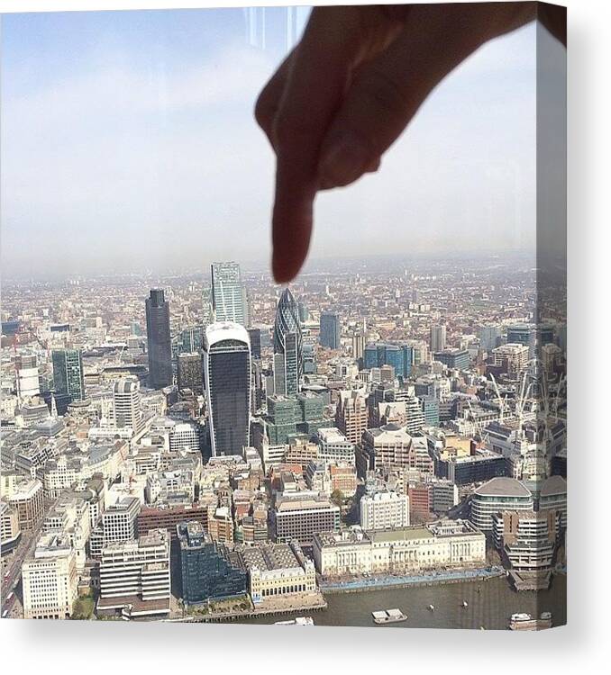 Poke Canvas Print featuring the photograph #poke @ninababy29 #theshard by Lauren Andrews