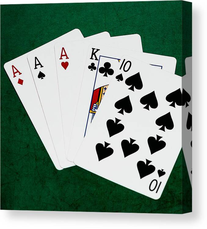 Poker Hands - Three Of A Kind 4 v.2 - Square Canvas Print / Canvas Art by  Alexander Senin