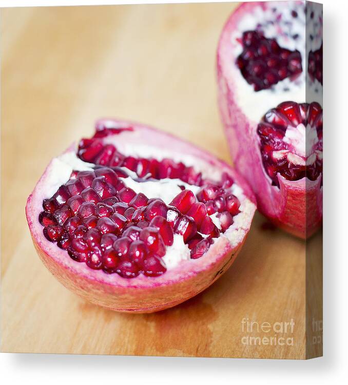 Photograph Canvas Print featuring the photograph Pomegranate still life by Ivy Ho