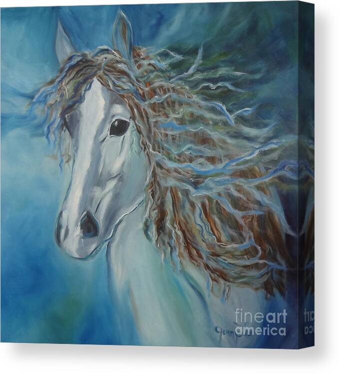 Abstract Equine Print Canvas Print featuring the painting Pony by Jenny Lee