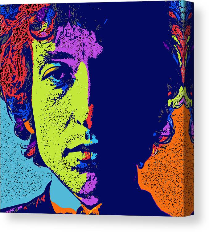 Bob Canvas Print featuring the digital art Pop Art Dylan by David G Paul