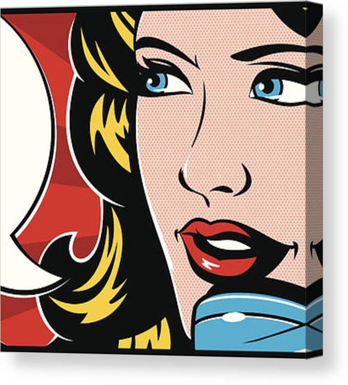 Telephone Canvas Print featuring the photograph Pop art Woman On Phone by Jameslee1