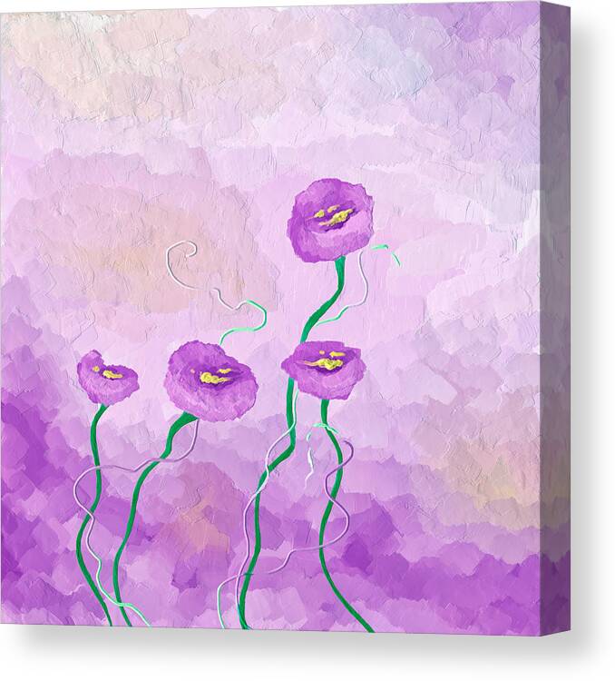 Wildflower Canvas Print featuring the painting Pop of Purple by Brenda Bryant