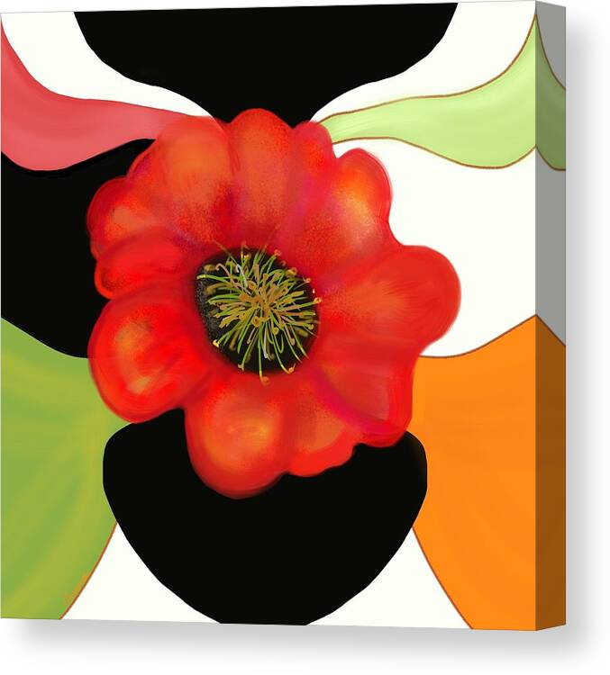 Poppy Canvas Print featuring the painting Pop Poppy by Christine Fournier