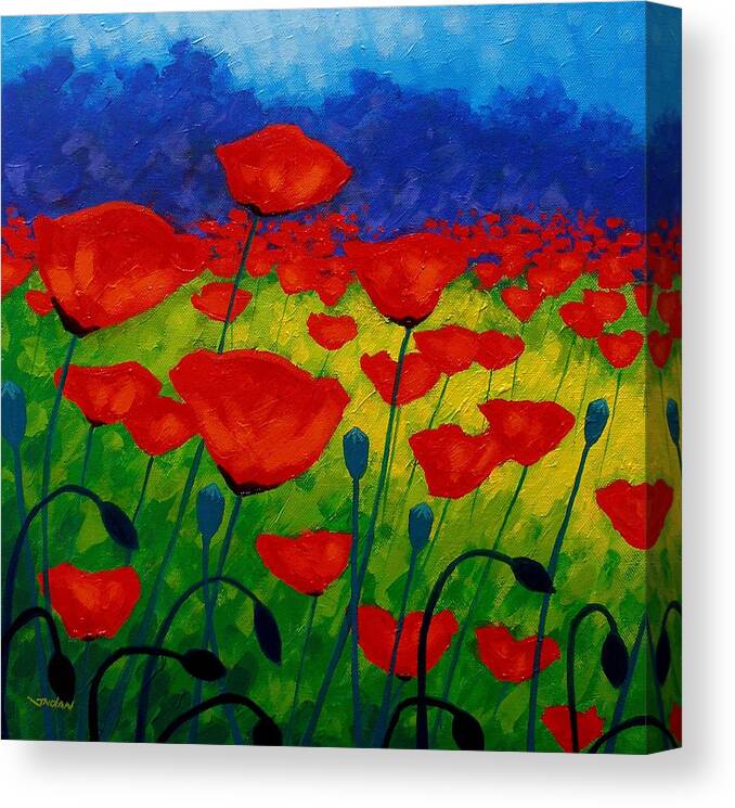 Poppies Canvas Print featuring the painting Poppy Corner II by John Nolan
