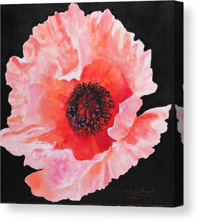 Floral Canvas Print featuring the painting Poppy Power by M Diane Bonaparte