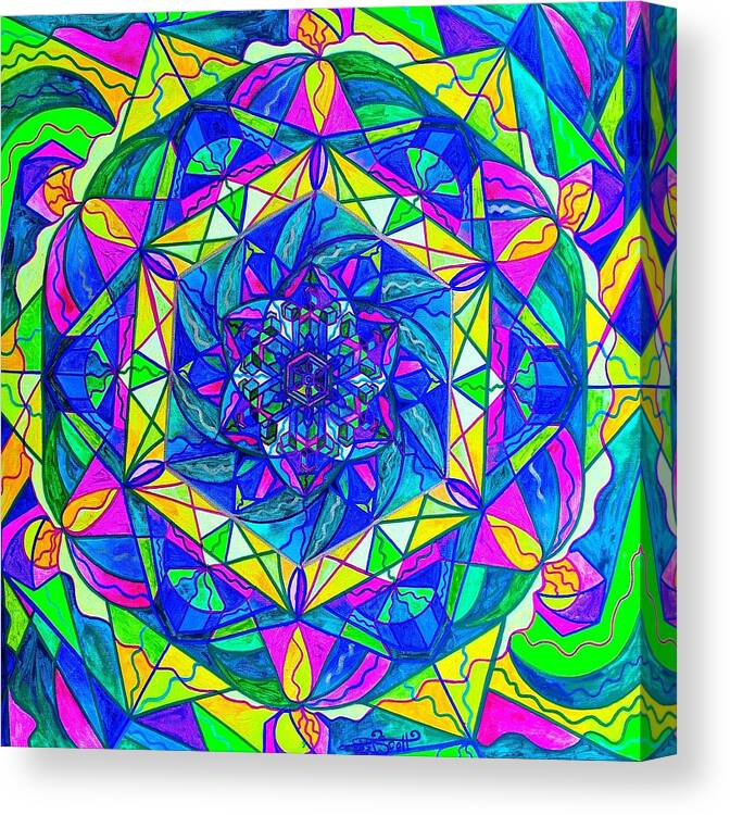 Vibration Canvas Print featuring the painting Positive Focus by Teal Eye Print Store