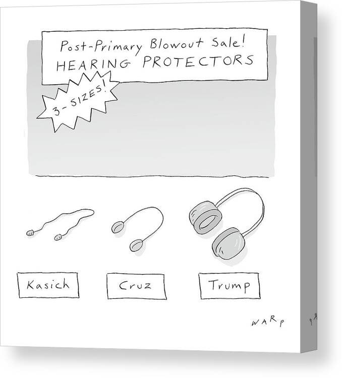 Post-primary Blowout Sale! Canvas Print featuring the drawing Post Primary Blowout Sale by Kim Warp