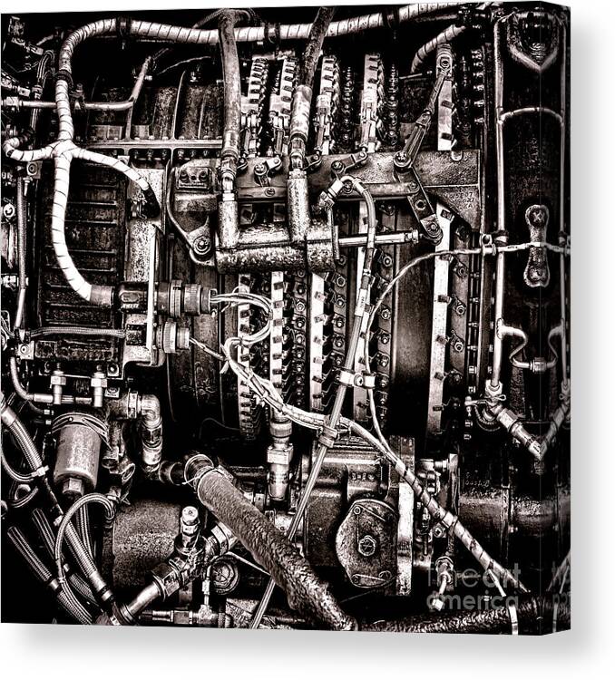 Helicopter Canvas Print featuring the photograph Powerplant by Olivier Le Queinec