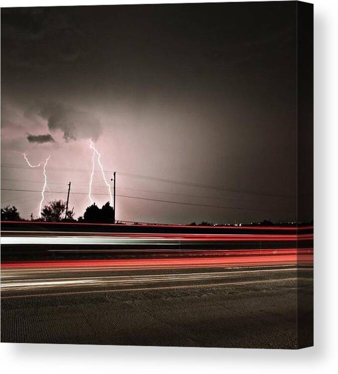 Summer Canvas Print featuring the photograph Probably One Of The Last Lightning by Parrish Ruiz De Velasco