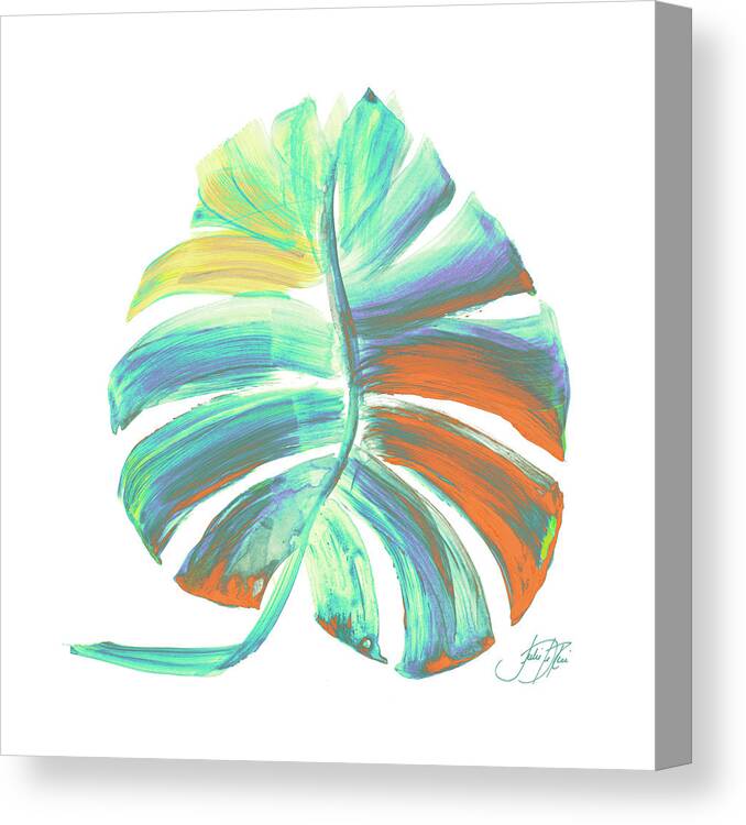 Punchy Canvas Print featuring the painting Punchy Giant Palm Leaf by Julie Derice