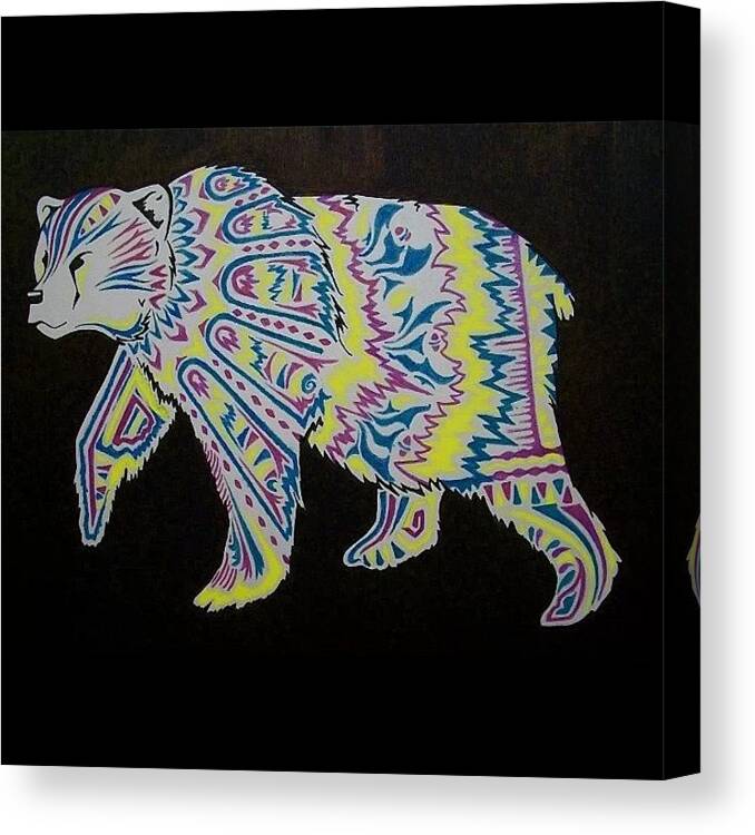 Bear Canvas Print featuring the photograph The Patterned Bear by Jenn Johnson