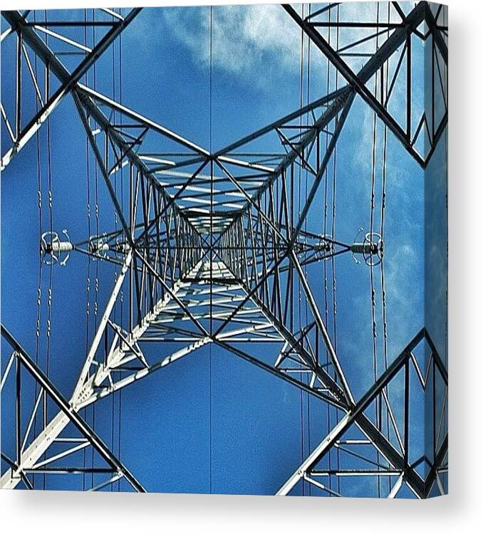 Blue Skies Canvas Print featuring the photograph Pylon by Phil Tomlinson