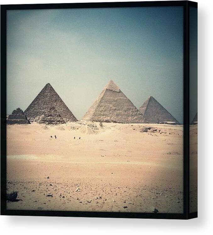 W40 Canvas Print featuring the photograph Pyramids Of Giza - Cairo, Egypt by Drew Gibson