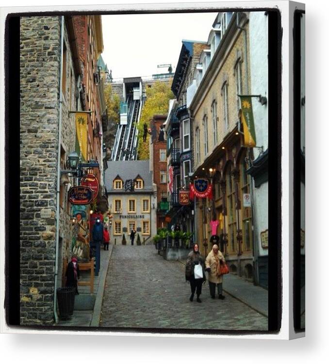  Canvas Print featuring the photograph Quebec City. So Ready For A Vacation! by Melissa Ferruso