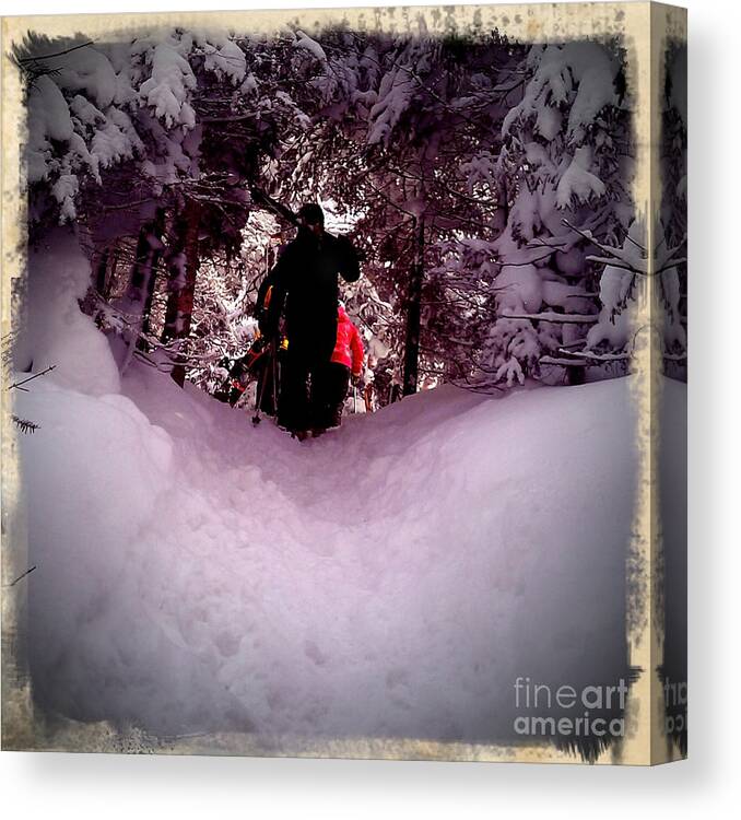 Skiing Canvas Print featuring the photograph Quest for Powder by James Aiken