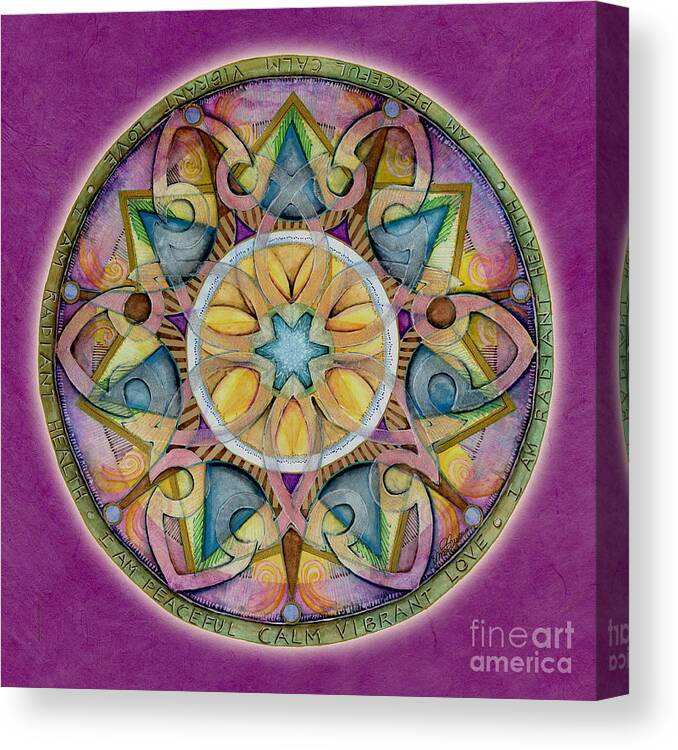 Mandala Art Canvas Print featuring the painting Radiant Health Mandala by Jo Thomas Blaine