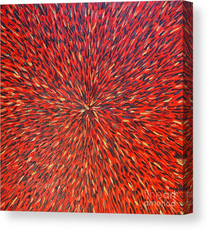 Radiation Canvas Print featuring the painting Radiation Red by Dean Triolo