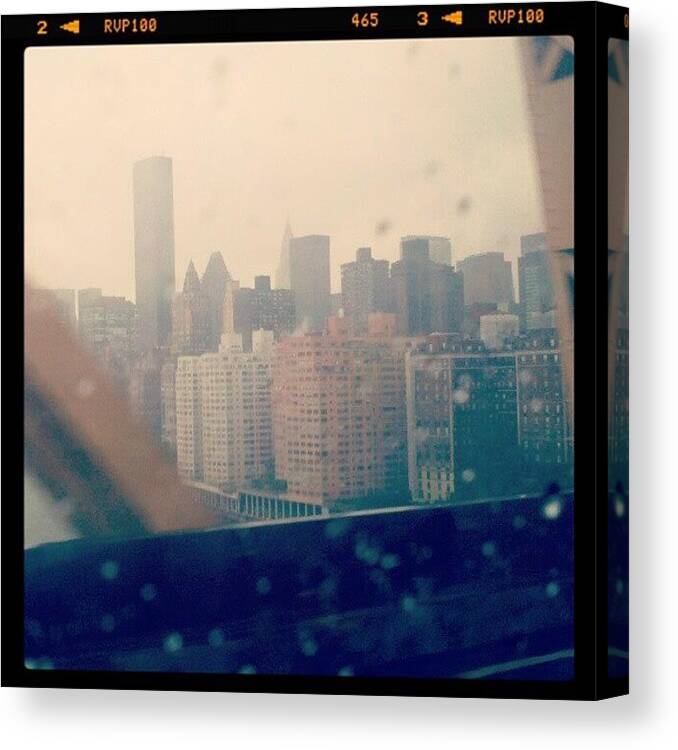 New York City Canvas Print featuring the photograph Rain in Manhattan by Christine Barrett