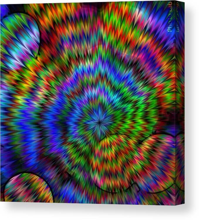 Digital Art Canvas Print featuring the digital art Rainbow Super Nova by Karen Buford
