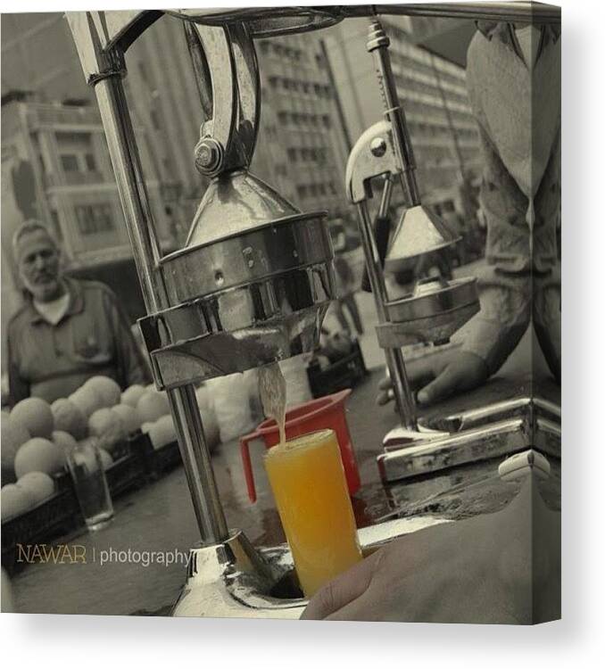 Iraque Canvas Print featuring the photograph Re-post With New Colors 
orange Juice by Nawar Al-ani