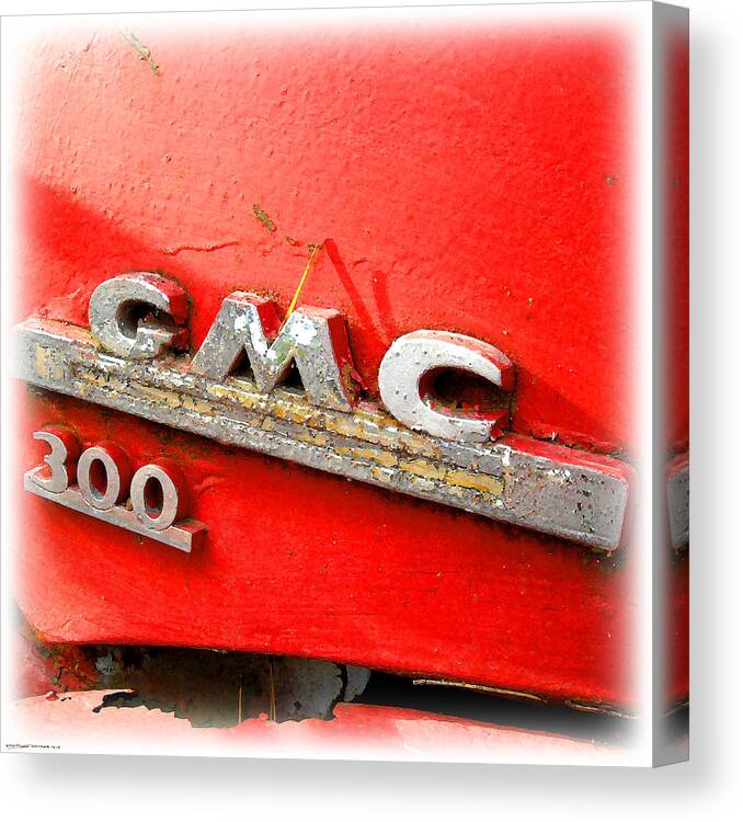 Service Station Trucks Canvas Print featuring the digital art Red GMC 300 by K Scott Teeters