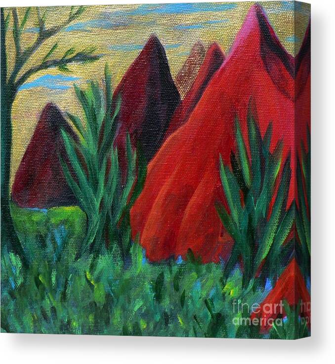 Mountain Range Canvas Print featuring the painting Red Kisses by Elizabeth Fontaine-Barr