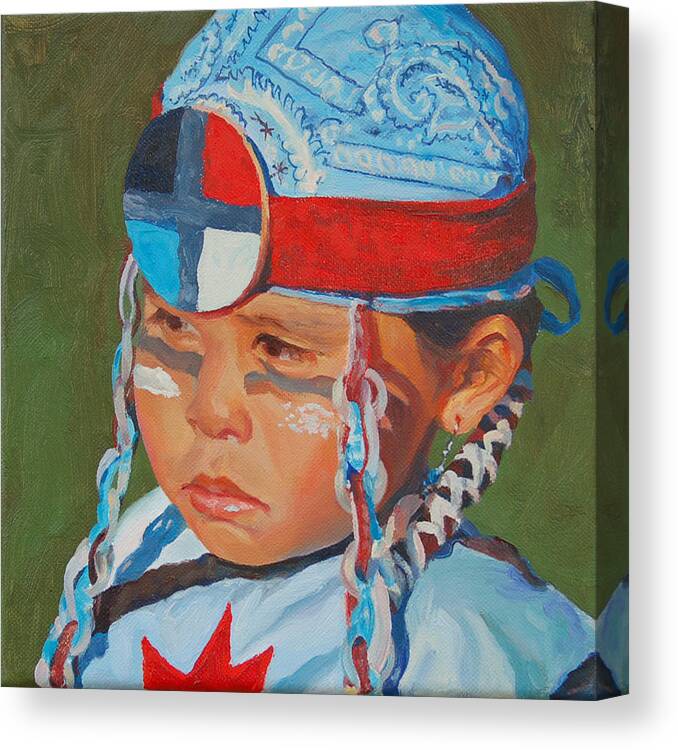 Native American Canvas Print featuring the painting Red Star by Christine Lytwynczuk