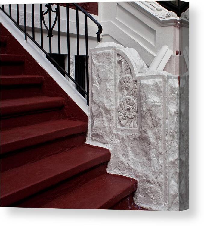 Steps Canvas Print featuring the photograph Red Steps by Cornelis Verwaal