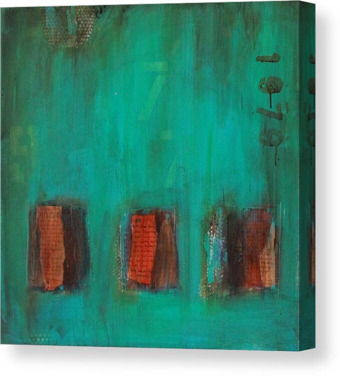 Abstract Blue Canvas Print featuring the painting Reflection 1979 by Lauren Petit