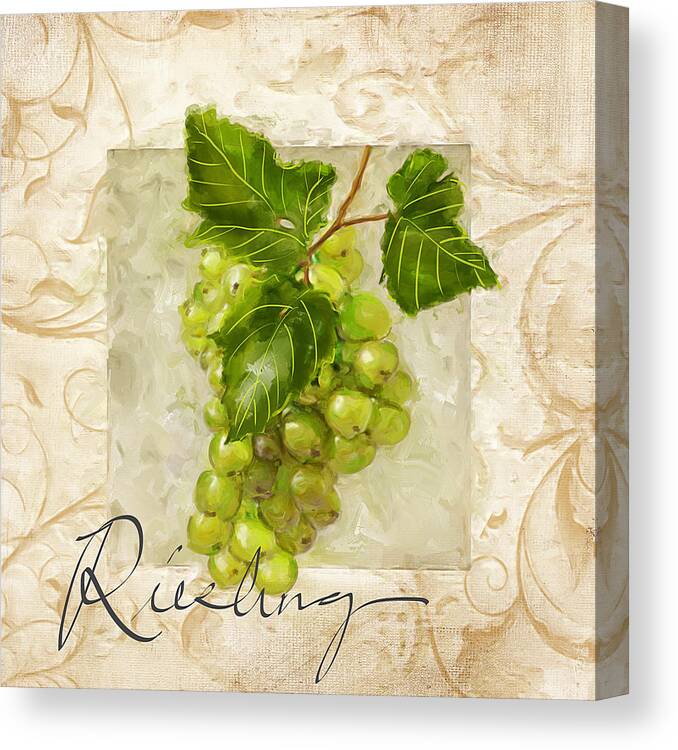 Wine Canvas Print featuring the painting Riesling by Lourry Legarde