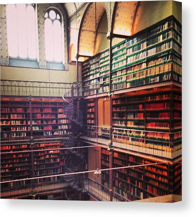 Bookporn Canvas Print featuring the photograph #rijksmuseum #library #books #bookporn by Ksenia Repina