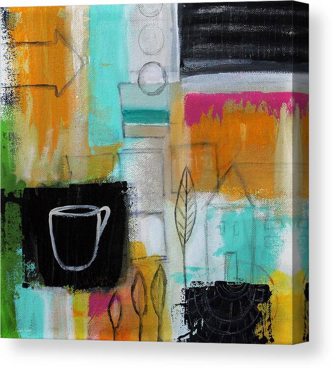 Abstract Canvas Print featuring the painting Rituals- Contemporary Abstract Painting by Linda Woods