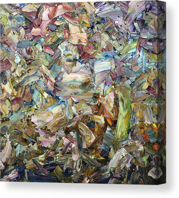 Abstract Canvas Print featuring the painting Roadside Fragmentation - Square by James W Johnson