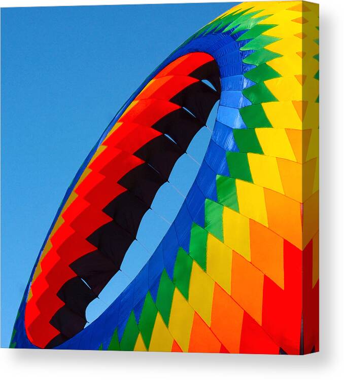 Morro Bay Canvas Print featuring the photograph Round Kite by Art Block Collections