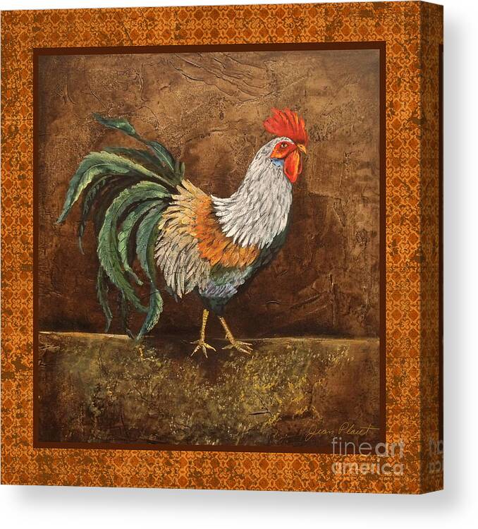 Painting Canvas Print featuring the painting Royal Rooster 3 by Jean Plout