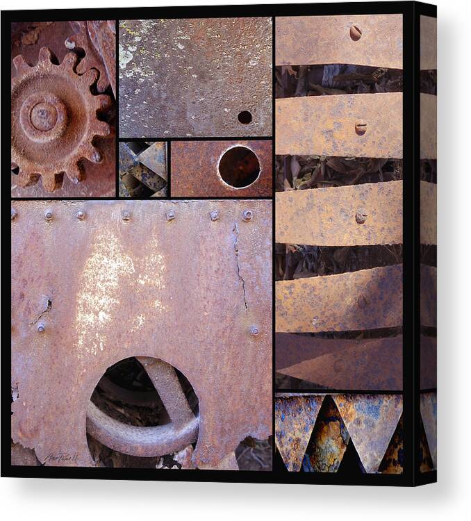 Rust Canvas Print featuring the photograph Rust and Metal Abstract by Ann Powell