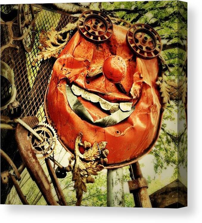 Rusted Canvas Print featuring the photograph #rusted #scrap #metal #art At by Orlando Diaz