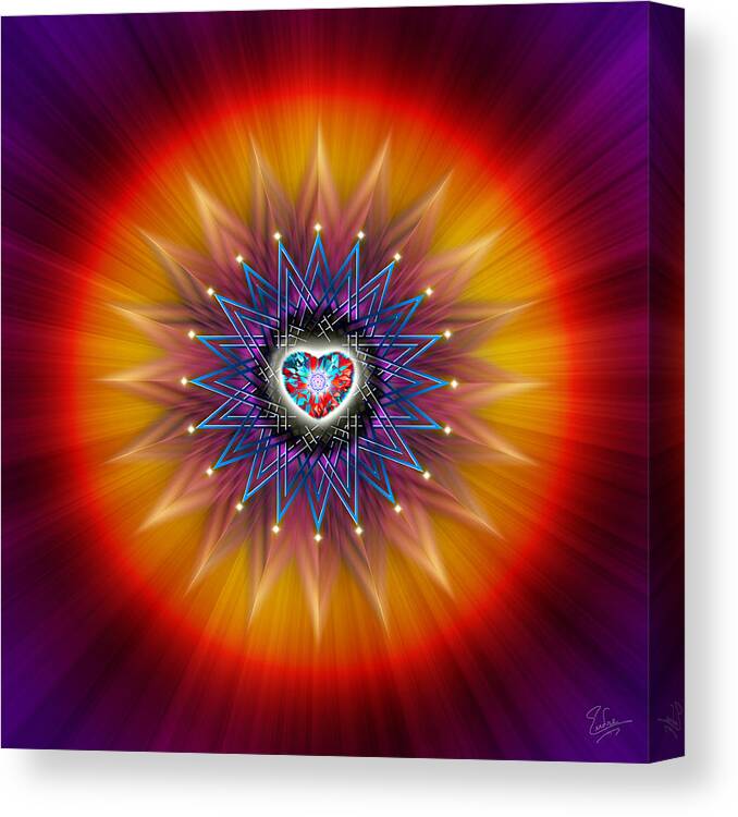 Endre Canvas Print featuring the digital art Sacred Geometry 365 by Endre Balogh