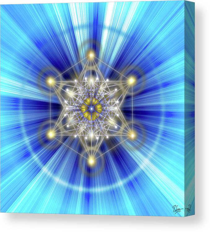 Endre Canvas Print featuring the digital art Sacred Geometry 51 by Endre Balogh